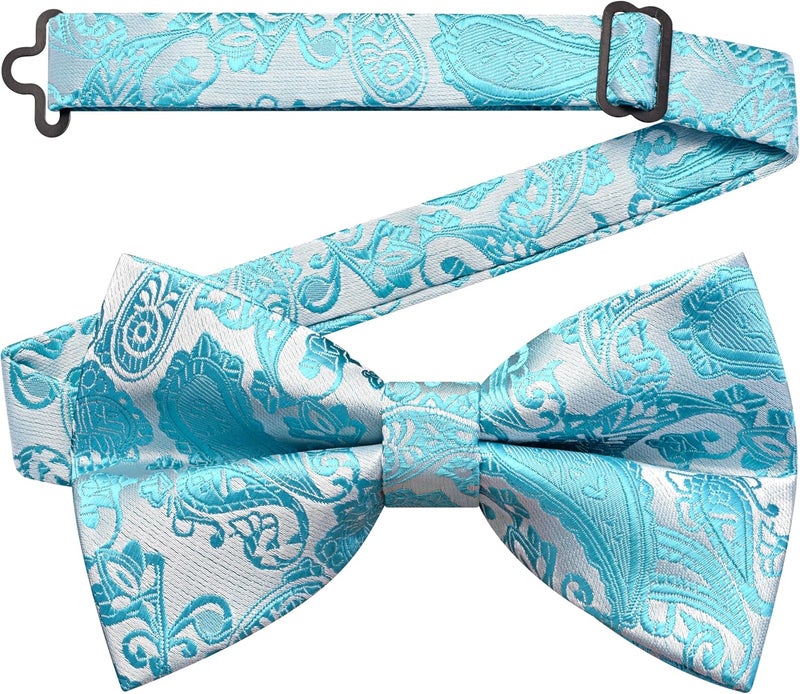 GUSLESON Bow Ties for Men Pre-tied Adjustable Paisley Bowties for Wedding Business Party - Image 1